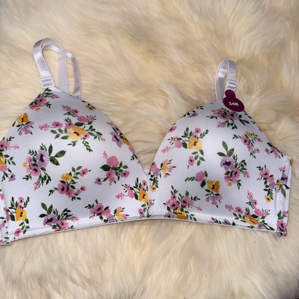 Carisma Floral Print Bra with Pink and Yellow Flowers - new without tag
